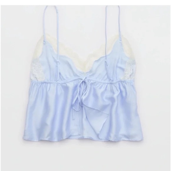 NWT Aerie Light Blue Lace Trim Sleepwear Set - Picture 9 of 12